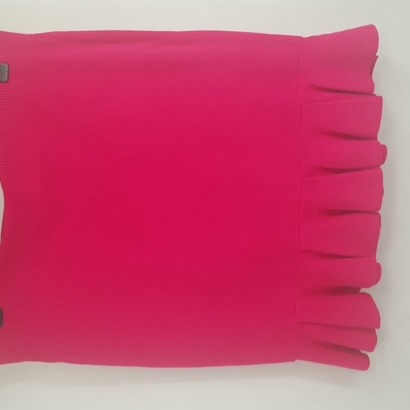 Express Barbie Pink Knit Skirt with Ruffle Hem - Picture 9 of 9